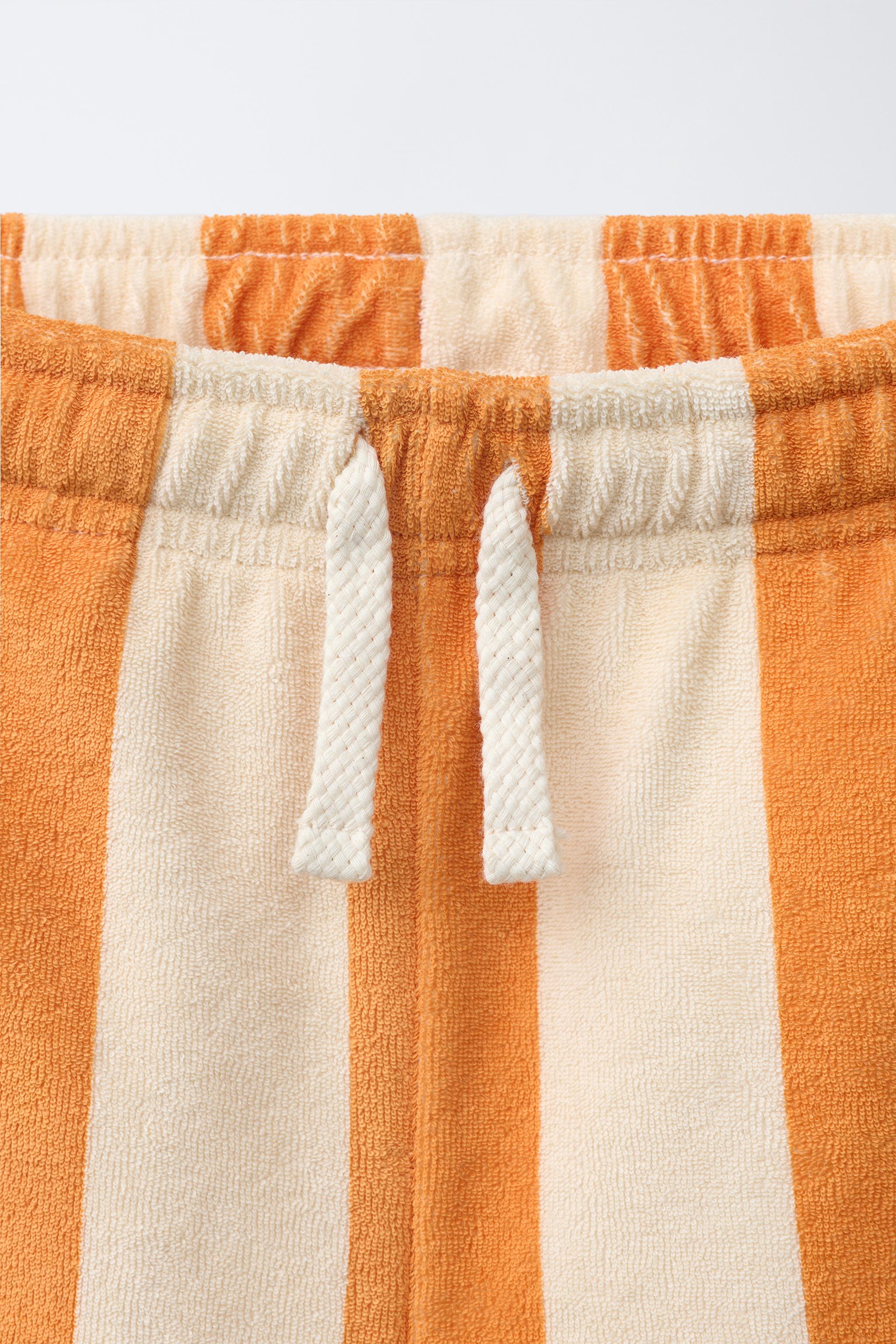 SHORT EFFET ÉPONGE À RAYURES